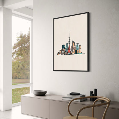 Tokyo Minimalist Skyline | Modern Cityscape