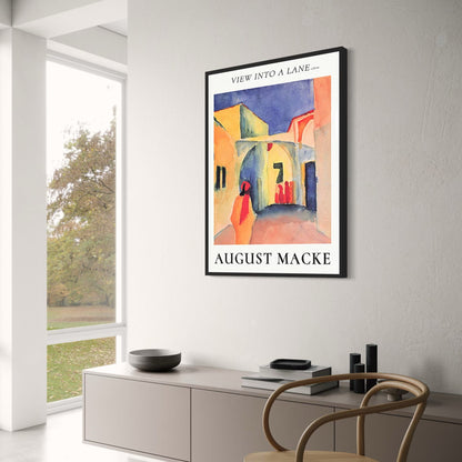 August Macke | Poster | Blick in eine Gasse 1914 | Künstlerisches Dekor | Vintage-Kunstreproduktion | Wanddekoration für Zuhause
