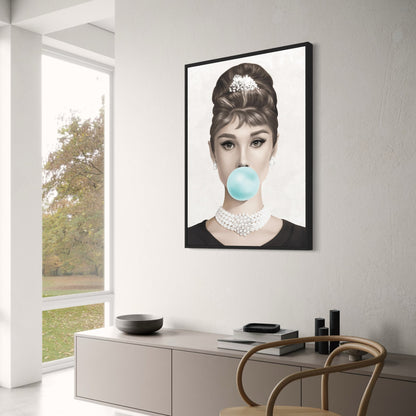 Audrey Hepburn | Vintage Pop Kunst | Zwart & Wit Retro Glamour