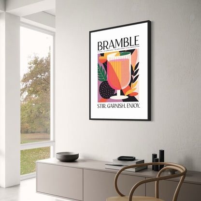 Bramble Cocktail-Poster | Lebendiger, moderner Stil