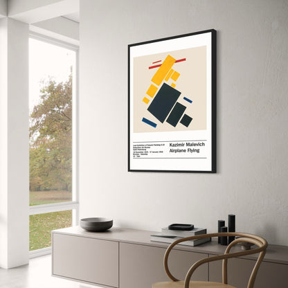 Kazimir Malevich | Airplane Flying Poster | Abstract Art | Modern Wall Decor | Visual Artwork for Home