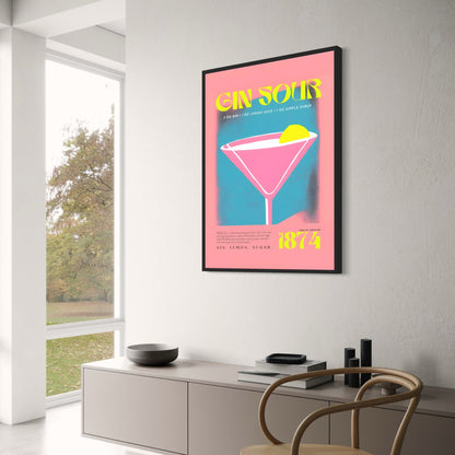 Vintage Gin Sour 1874 | Retro-Bar-Illustration
