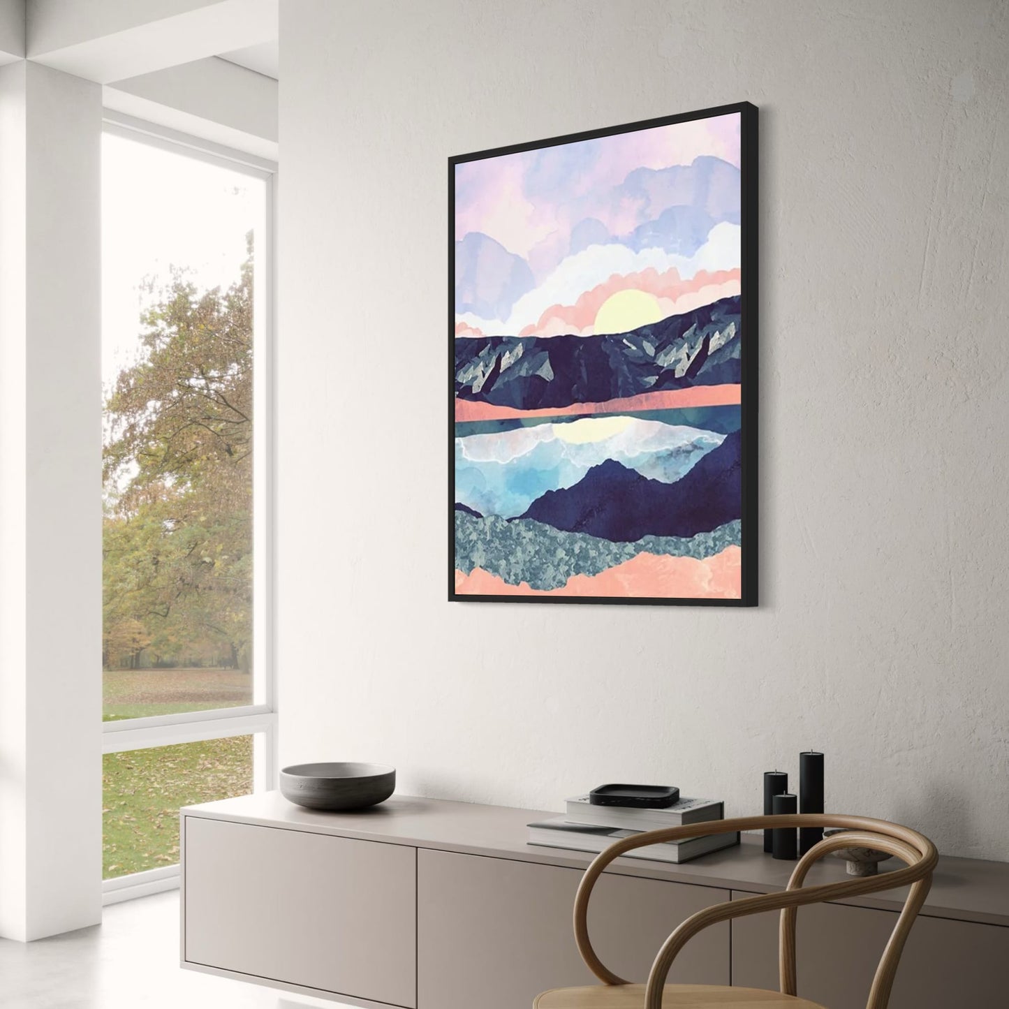 Abstraktes Landschaftsposter | Wüstensturm-Poster | Wohndekor | Künstlerische Wüstenlandschaft | Wandkunstdruck | Stürmische Wüstenszene