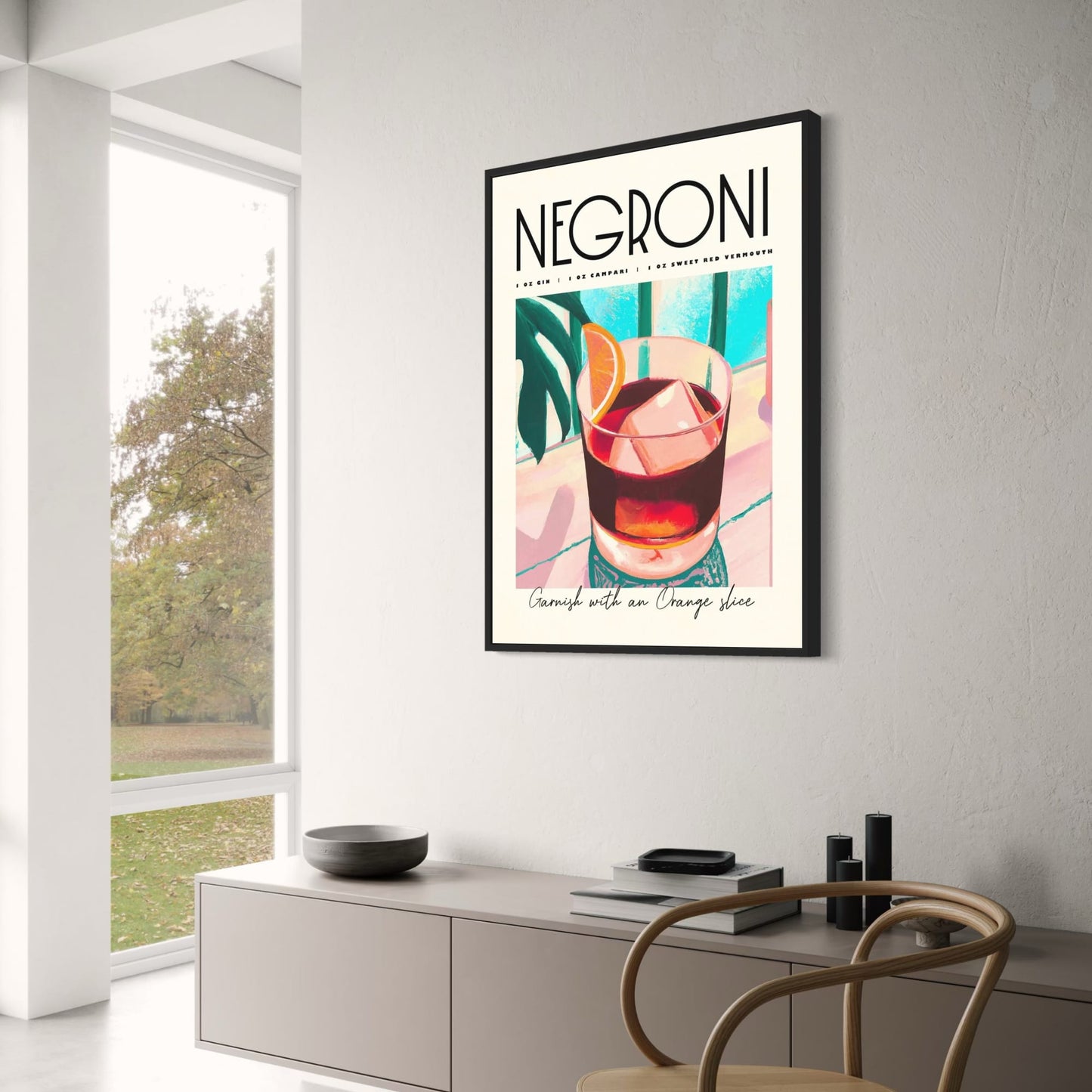 Negroni-Cocktail | Vintage-Kunst | Lebhafte Party