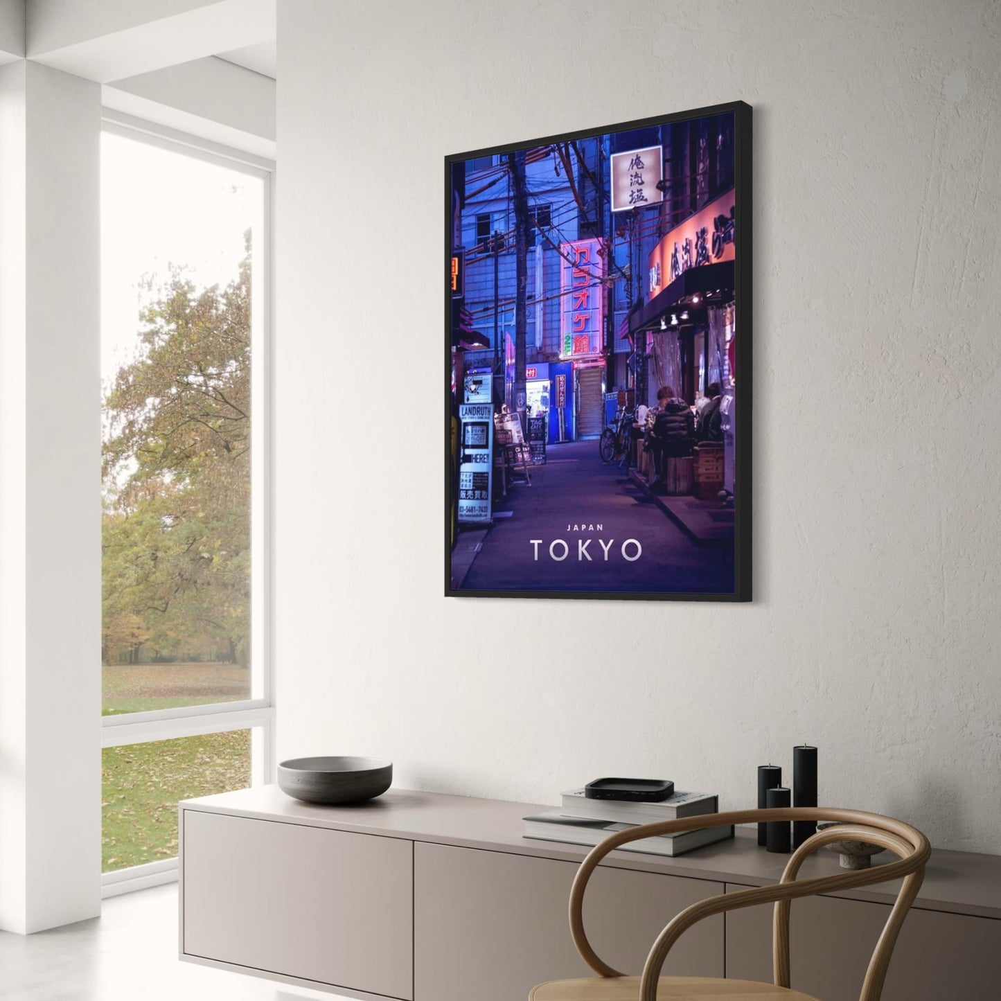Straßenstimmung bei Nacht | Tokio | Neonlichter und Stadtleben | Urbane japanische Ästhetik | Poster zur japanischen Architektur