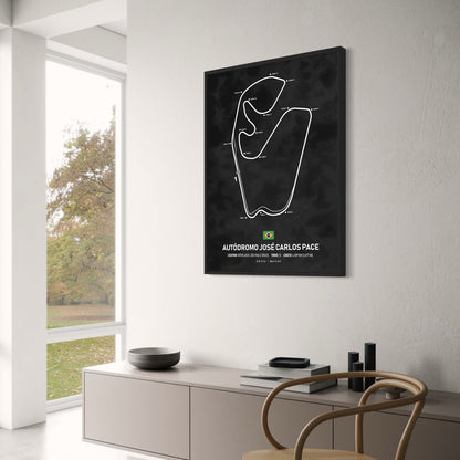 Autdromo Jos Carlos Pace (Interlagos) Formel-1-Poster | Brasilien | São Paulo | Klassische brasilianische Grand-Prix-Strecke | Unverzichtbare F1-Rennstreckenposter