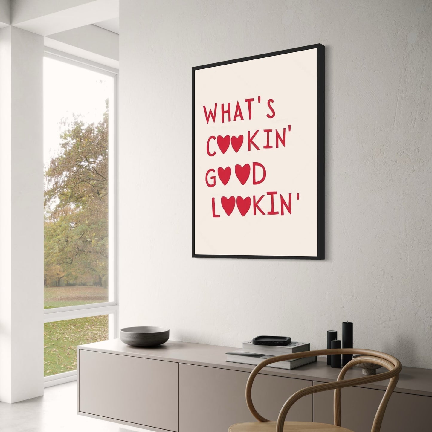 Minimalistische Wandkunst „What's Cookin Good Lookin“