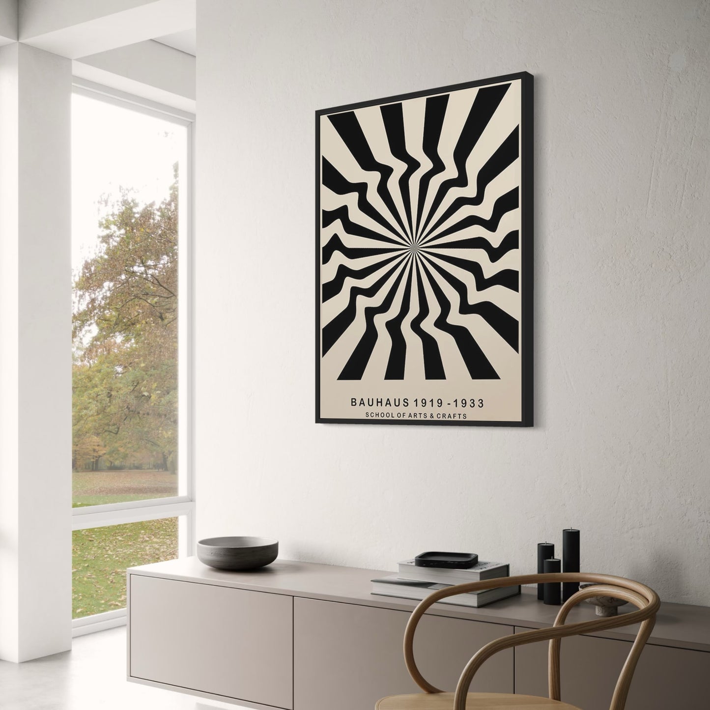 Bauhaus-Illusion | Modernes Kunst-Perspektivposter | Geometrisches Design | Wanddekoration | Ästhetik für Zuhause und Büro | Zeitgenössische Kunstwerke | Bildende Kunst für Wohnzimmer und Schlafzimmer | Hochwertiger Druck