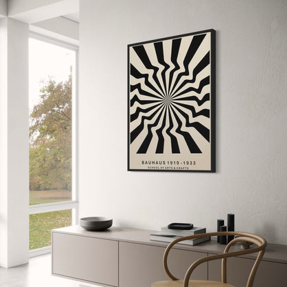 Bauhaus-Illusion | Modernes Kunst-Perspektivposter | Geometrisches Design | Wanddekoration | Ästhetik für Zuhause und Büro | Zeitgenössische Kunstwerke | Bildende Kunst für Wohnzimmer und Schlafzimmer | Hochwertiger Druck