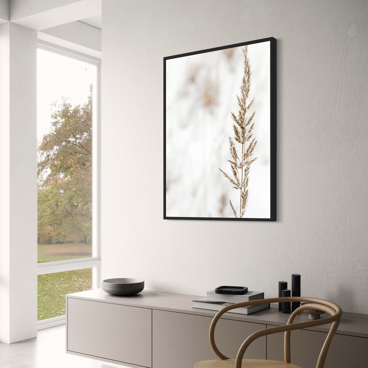 Boho Zarte Stiele | Botanischer Kunstdruck | Minimalistische Wanddekoration | Modernes Blumenposter | Heim- und Bürodekoration