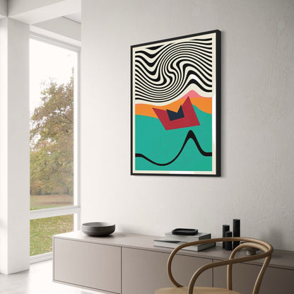 Retro-Ripple | Lebendige abstrakte Kunst | Moderne Ästhetik