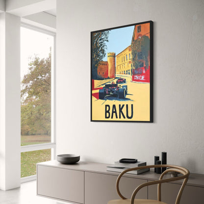 F1-Renn-Nervenkitzel | Großer Preis von Baku 2022 | Aufregendes Formel-1-Poster | Motorsport-Event-Dekor