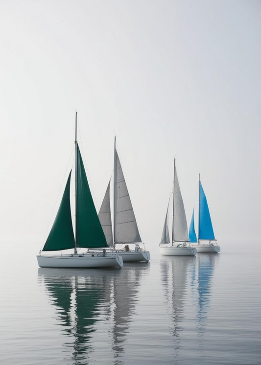 Three Colored Sailing Boats - Portait