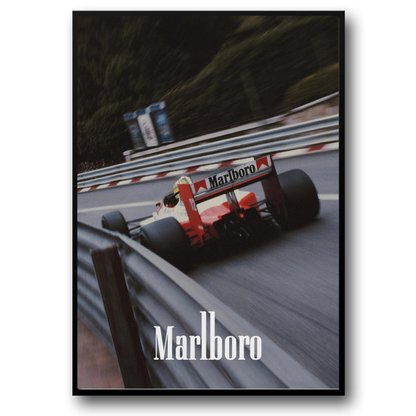 Vintage-Formel-1-Poster | Großer Preis von Spa-Francorchamps | McLaren-Tribut | Ayrton Sennas Vermächtnis | F1-Rennkunst-Dekor