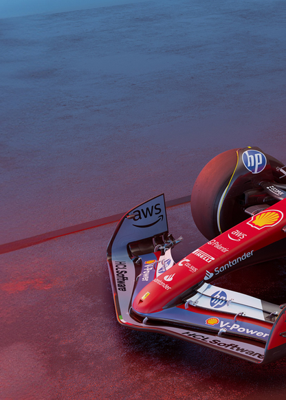 3-teiliges Wandbild | Ferrari Formel 1 Rennwagen-Poster | Dreiteiliges Panel-Set | Charles Leclerc Poster | Lewis Hamilton Poster | Motorsport-Heimdekor