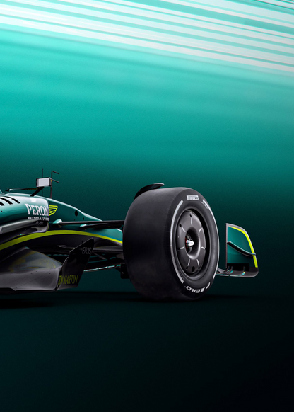 Formula 1 Car | Aston Martin F1 Team | 3-Piece Wall Art | Triple Panel Poster | Sports Car Decor