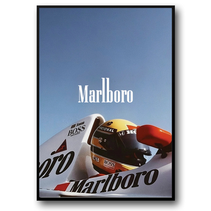 Vintage-Poster des Formel-1-Grand-Prix von Monaco | McLaren | Ayrton Senna Racing Art | Klassisches F1-Motorsport-Dekor