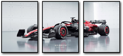Alfa Romeo Formula 1 Racing Car | 3-Piece Wall Art Poster Set | Triple Panel Motorsport Decor for Home Office