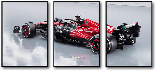 Alfa Romeo F1 Racing Car Wall Art | 3-Piece Poster Set | Formula 1 Decor | High-Quality Motorsport Print