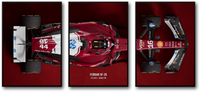 Ferrari F1 Dreifach-Poster | Formel-1-Rennkunst mit mehreren Teilen | Charles Leclerc-Poster | Lewis Hamilton-Poster | Scuderia Ferrari-Ausstellungsdekor | Wandkunst für Motorsport-Enthusiasten