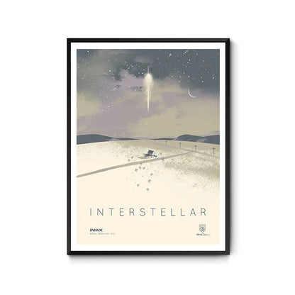 Interstellar Sci-Fi-Filmplakat | Leinwandkunst im nordischen Stil | Wanddekoration mit Weltraummotiven | Druck für Zuhause