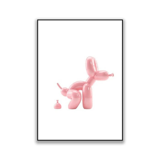 Pop Art Poster | Abstract Balloon Dog | Funny Toilet Wall Art | Modern Bathroom Canvas | Home Decor