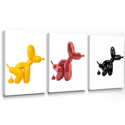 Pop Art Canvas | Balloon Dog Poster | Funny Modern Bathroom Wall Art | Abstract Toilet Mural Decor