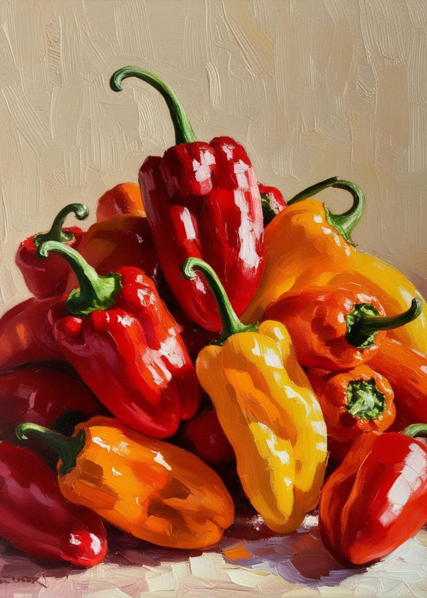 Vegetables - a Pile of Hot Peppers, Madame Jeanette