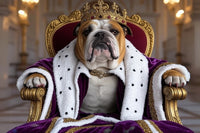 Bulldoggenmonarch im Samtmantel
