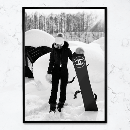 Girl With Chanel Snowboard