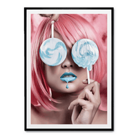 Lollipop-Frau | Lebendige visuelle Kunst