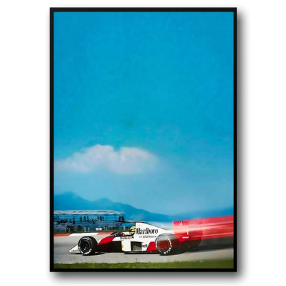 Monaco Formula 1 | Vintage Grand Prix | F1 Racing Poster | McLaren MP4/4 | Ayrton Senna | Marlboro Honda Era