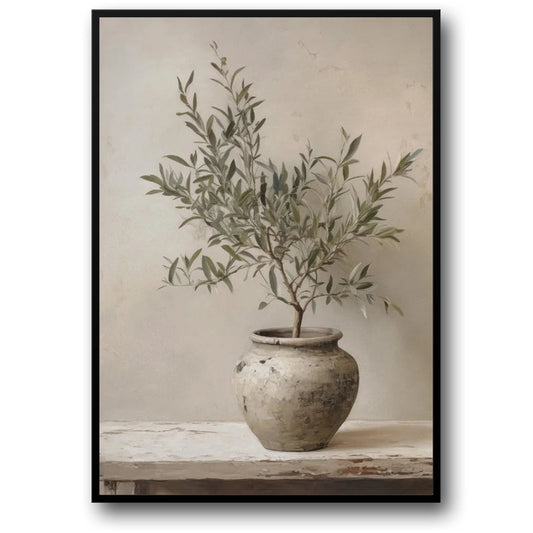 Italienischer Olivenhof im Vintage-Stil | Rustikale botanische Kunst