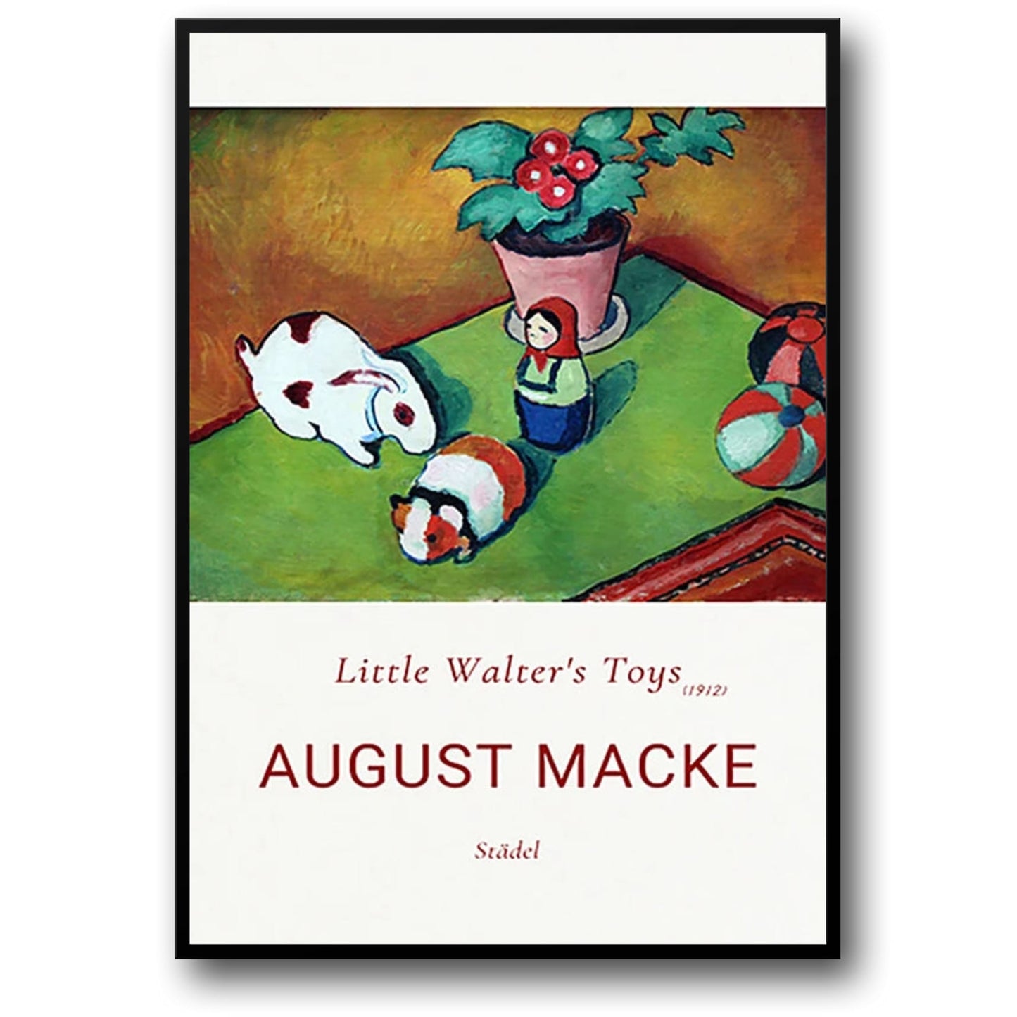 August Macke Poster | Little Walters Spielzeug 1912 | Vintage-Kunstreproduktion | Wanddekoration | Geschenk für Kunstliebhaber