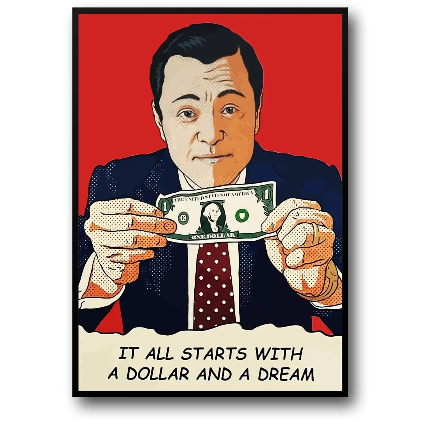 Poster „The Wolf of Wall Street“ | Leinwandbild mit Leonardo DiCaprio | Klassische Filmkunst | Wohnzimmerdekor | Wanddrucke für Zuhause