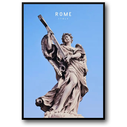 Angel with the Cross | Rome | Italy | Admire Baroque Artistry | Spiritual Guardians of Rome | Inspiring Rome Posters