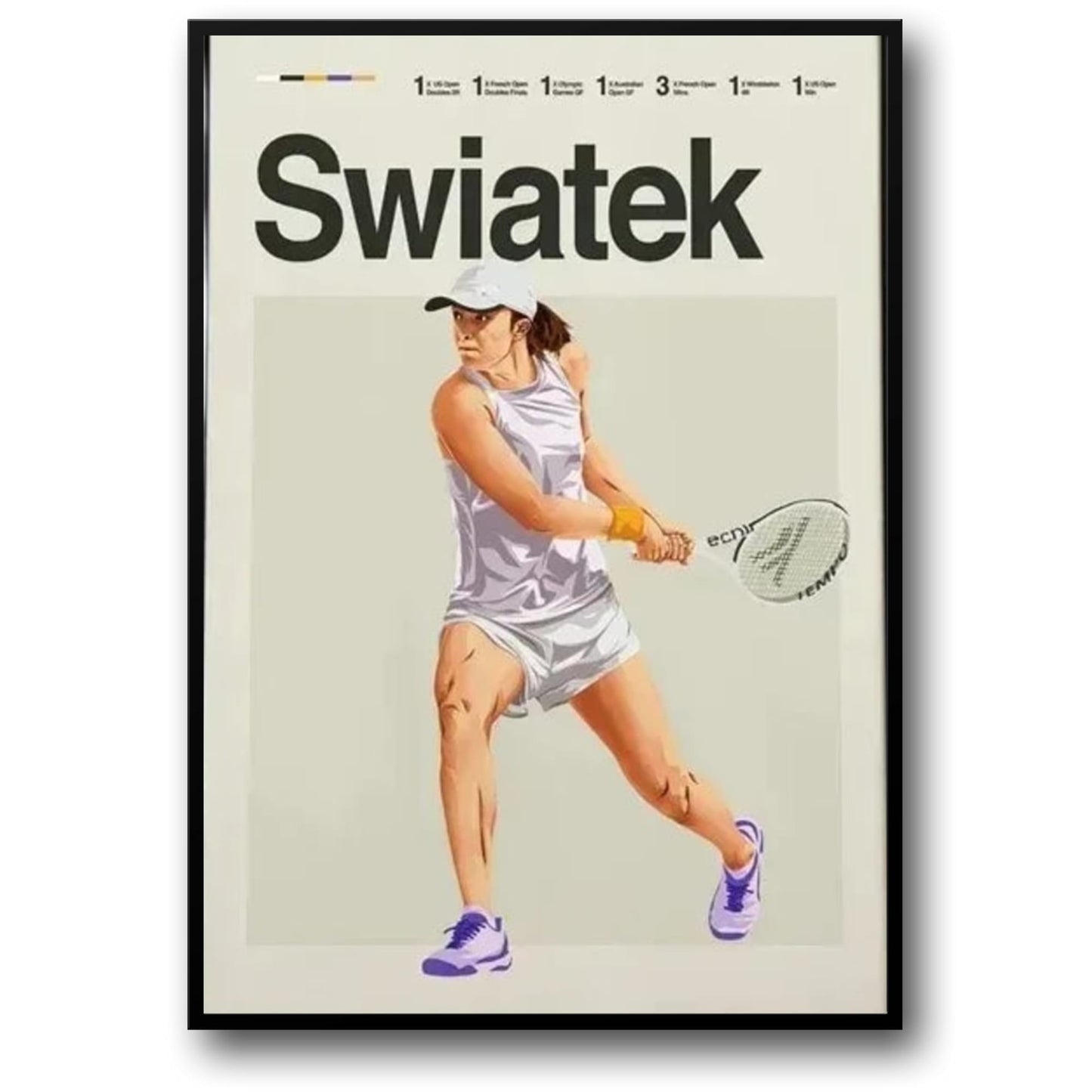 Legends of Tennis Poster | Aesthetic Modern Tennis Art | Iga Swiatek Decor Wall Art