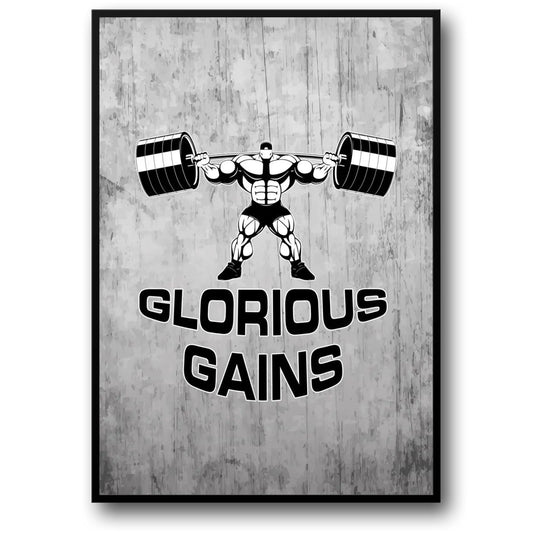 Bodybuilding | Gewichtheben | Motivationszitat | Fitness-Poster fürs Fitnessstudio | Glorreiche Gewinne