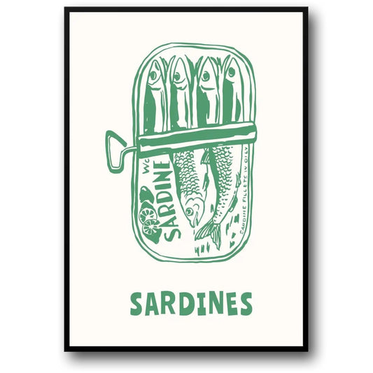 Zitrone und Sardinen | Frisches Kunstwerk Poster