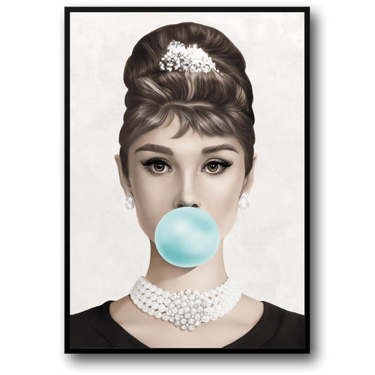 Audrey Hepburn Pop Art | Vintage Schwarz-Weiß Retro-Glamour