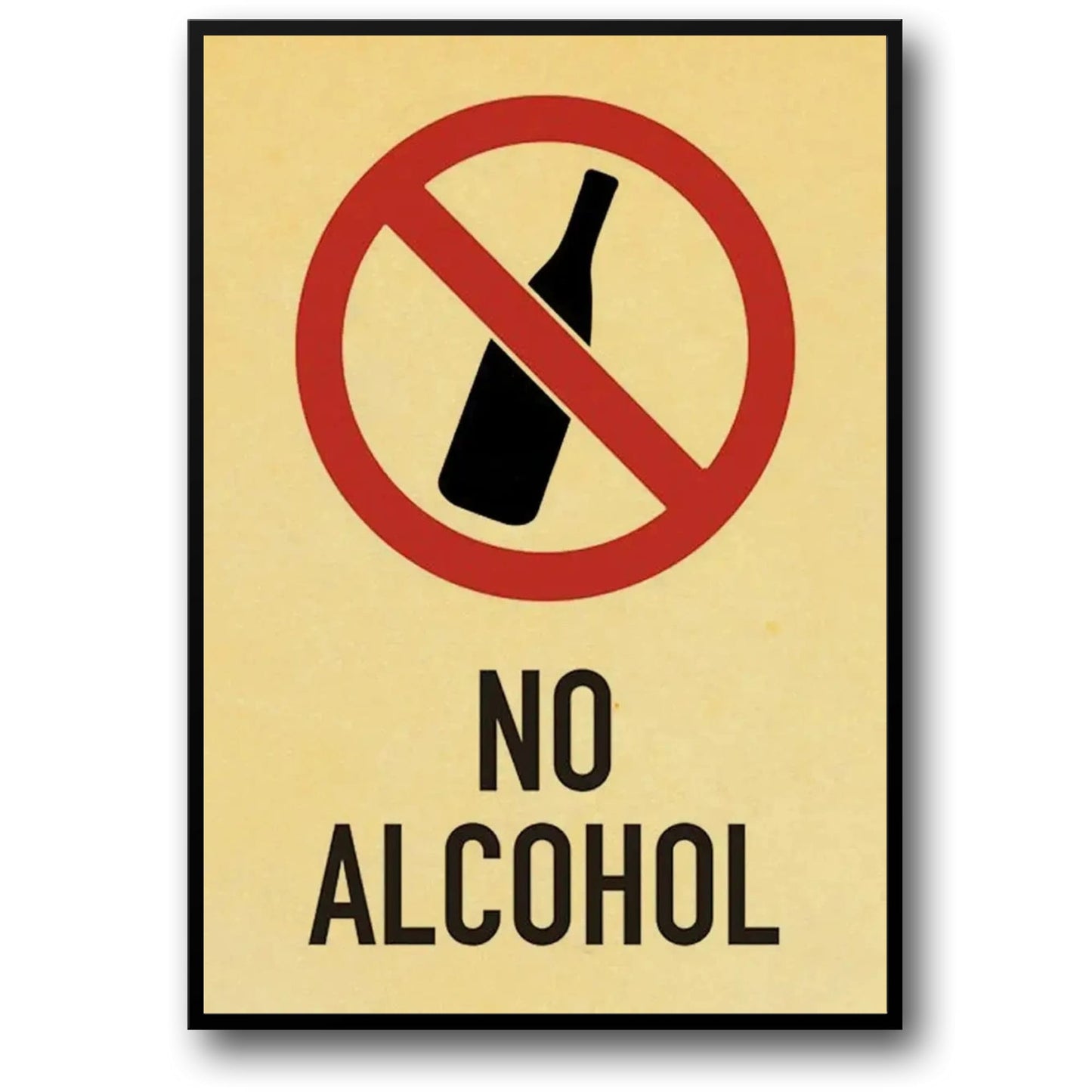 Vintage-Schild „Kein Alkohol“ | Retro-Dekoration
