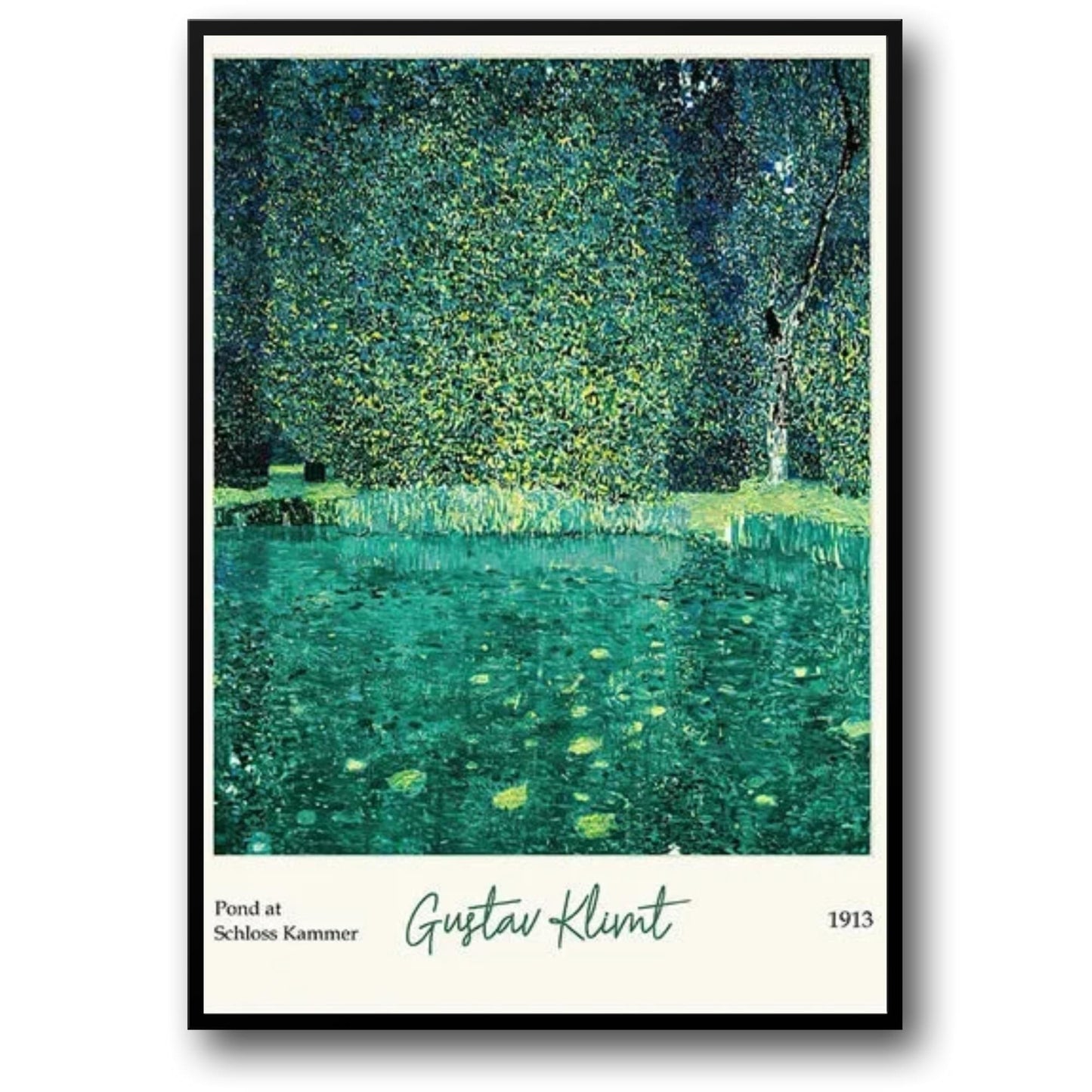 Gustav Klimt Vijver Scene | Attersee Impressionistisch | Levendige Art Nouveau