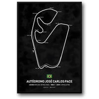 Autdromo Jos Carlos Pace (Interlagos) Formel-1-Poster | Brasilien | São Paulo | Klassische brasilianische Grand-Prix-Strecke | Unverzichtbare F1-Rennstreckenposter