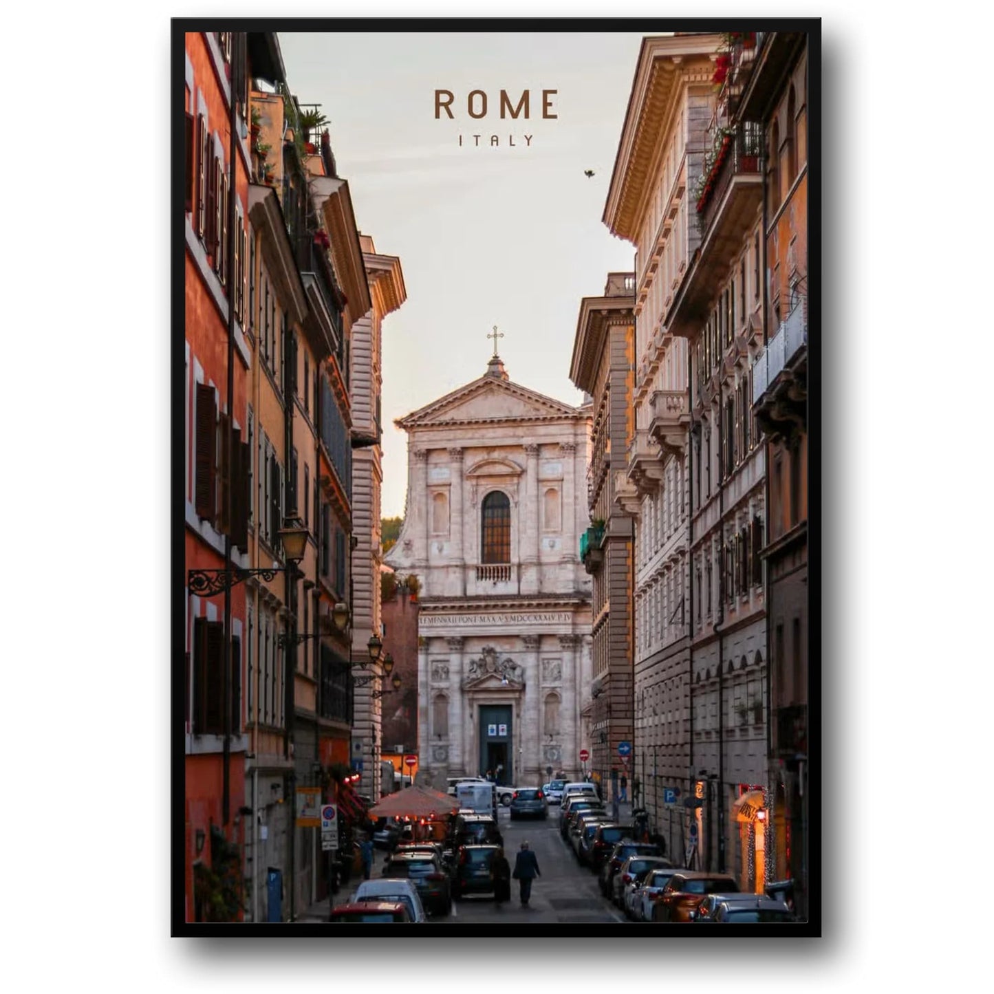 Via Giulia | Rom | Italien | Spaziergang durch historische Straßen | Architektonische Schönheit | Faszinierende Rom-Poster