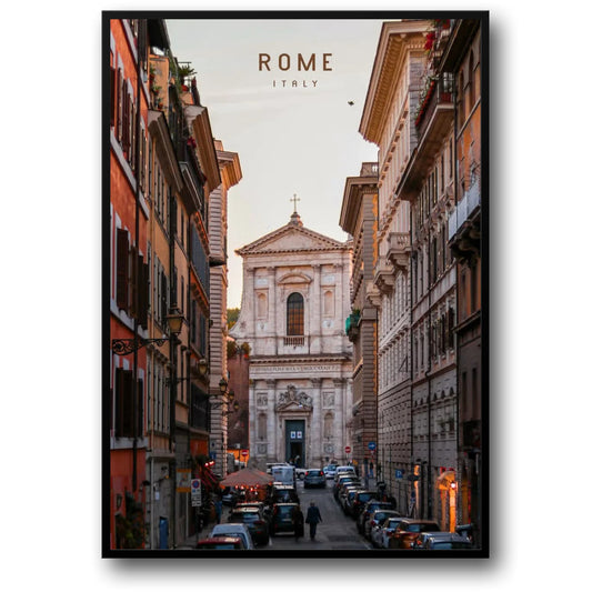 Via Giulia | Rom | Italien | Spaziergang durch historische Straßen | Architektonische Schönheit | Faszinierende Rom-Poster
