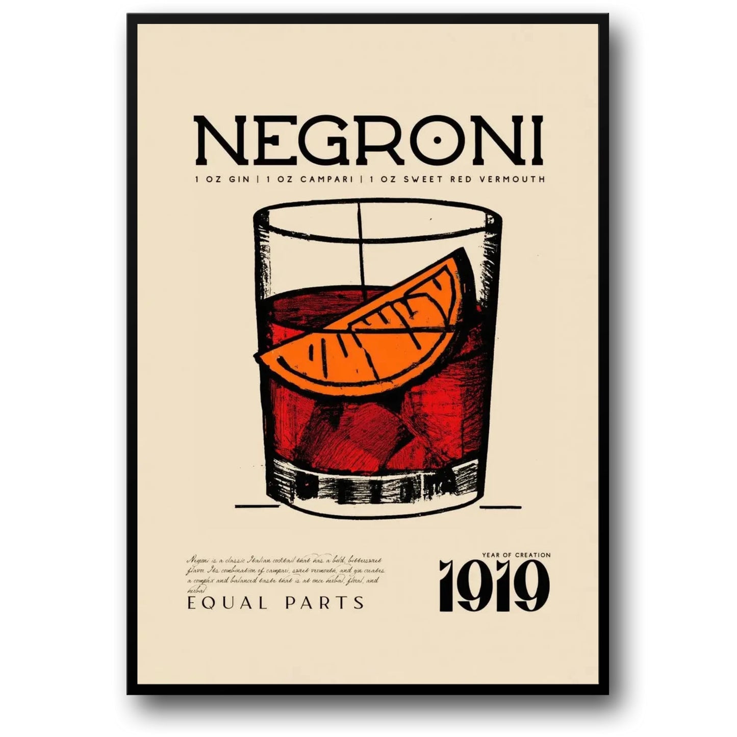 Negroni-Cocktail | Klassisch 1919 | Vintage-Stil