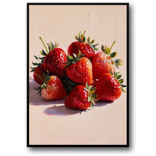Strawberry Art Poster | Vibrant Red Fruits | Home Wall Decor | Stylish Kitchen or Dining Decor | Botanical-Style Visual Artwork
