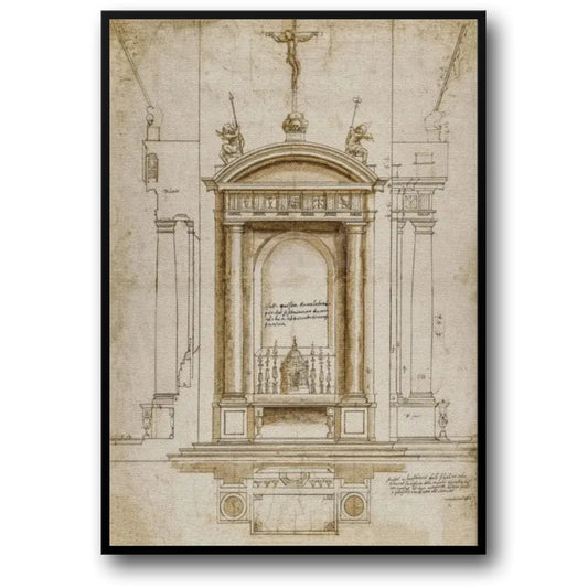 Poster mit klassischem Kapellendesign | Erhabenheit religiöser Architektur | Göttliche Kunstwerke mit europäischem Einfluss | Dekor im klassischen Stil