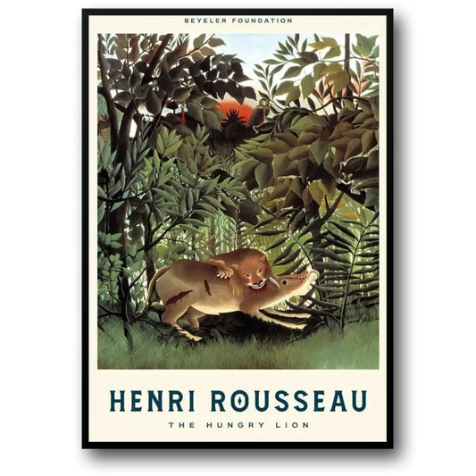 Henri Rousseau: Der hungrige Löwe | Vintage-Dschungelkunst