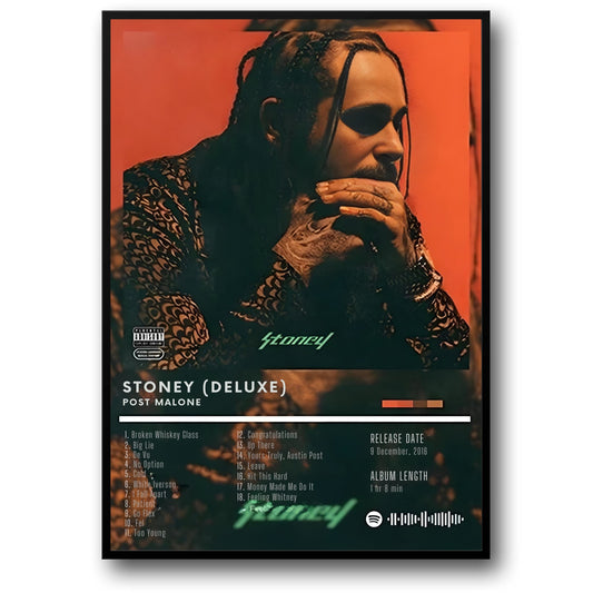 Post Malone | Stoney Deluxe Albumhoes | Iconische Rap Kunst
